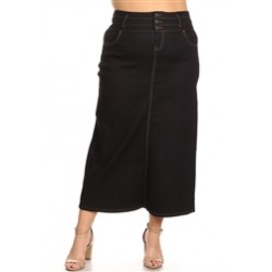 Women's Long Skirt Black 2X-3X