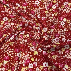 4568 DTY print red floral