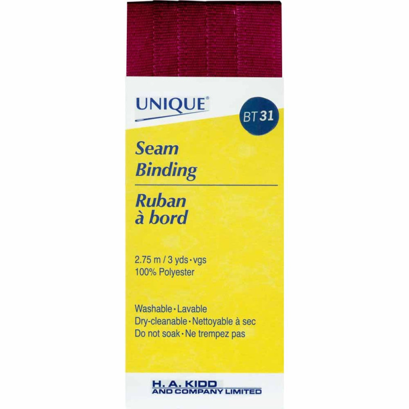 2065340 UNIQUE Seam Binding 14mm x 2.75m - Wine