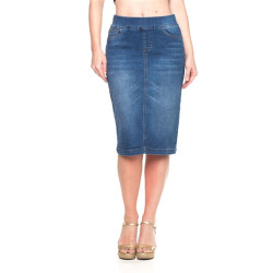SG-77104AA Indigo Wash middle length skirt