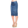 SG-77104AA Indigo Wash middle length skirt